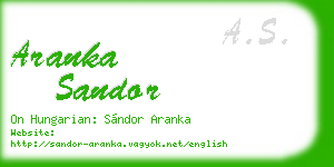 aranka sandor business card