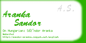 aranka sandor business card